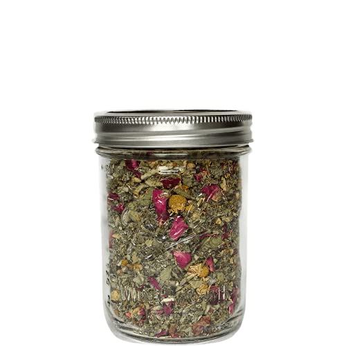 Organic Herbal Smoking Blend in a Mason Jar (Better Seal) by Herbal Spirits | Handcrafted, Used with Herbal Cigarettes, Pipes, and Tea (Rivendell, 16oz Jar)