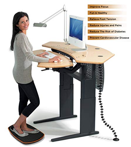 Ergohead Standing Desk Anti Fatigue Mat Balance Board, 360° Rotation Exercise Wooden Wobble Board Stability Rocker Perfect For Office, Workstation, Home, Gym, Kitchen #TOP3