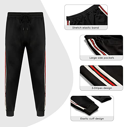 Aotorr Mens Sweatpants Workout Casual Gym Tapered Track Pants Mens Joggers With Pockets Black S #TOP3