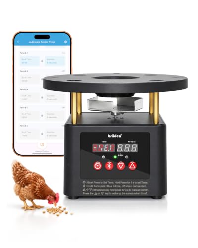 Briidea Bluetooth Automatic Chicken Feeder Timer, APP Control