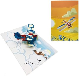 ETA 3D Airplane Pop Up Card, 3D Birthday Vehicles Pop up Card for Travel, Pilot, Flight Attendant or for Grandpa Father Dad Husband Son, Father Day Card (H32)