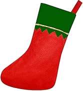 12pcs Red Felt Christmas Stockings 15" Party Favors Stockings for Xmas Decoration DIY Allowed Bas...