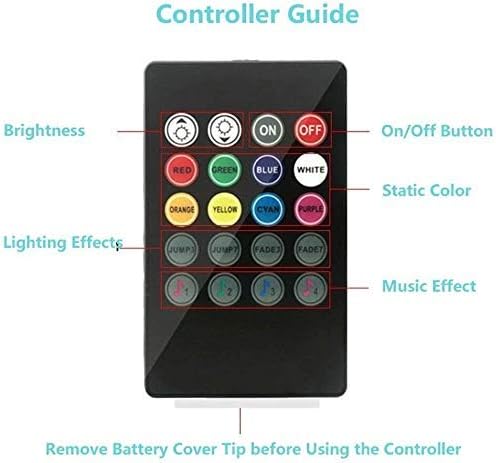 Car LED Strip Light,4pcs 48LED Multicolor Music Car Interior Under Dash Lights with Waterproof and Sound Active Function, DC 5V (USB Port)