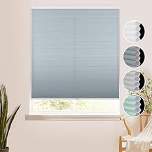 Homebox Cordless Cellular Shades, Window Blinds for Office Home, Lighting Filtering Room Darkening Honeycomb Blinds, Blue 30" W48" H