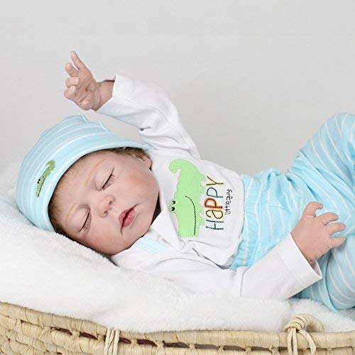 Pedolltree Realistic Reborn Baby Dolls Boy Silicone Full Body 22 Inches Sleeping Baby Look Real Cute Newborn Reborn Dolls Anatomically Correct #TOP5