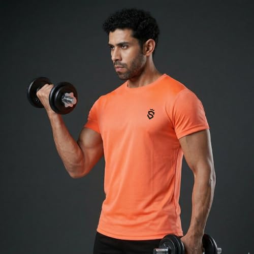 Image of Round Neck Moisture Absorbing Performance Half Sleeve Slim Fit T-Shirt for Men | Quick Dry Technology | Light Weight & Breathable Fabric | Ideal for Indoor & Outdoor Physical Activity