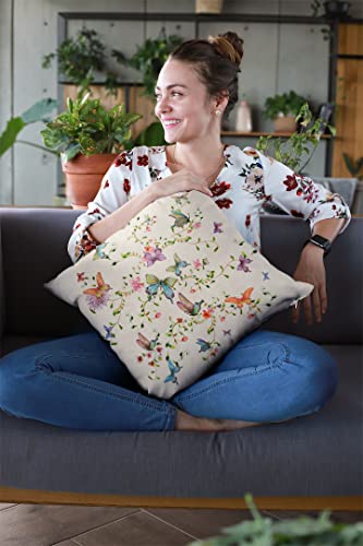 Vintage Butterflies Decorative Throw Pillow Covers Pillows Case Square Cushion Cover Standard Pillowcase For Sofa Couch Bedroom Patio 18 X18 Inch #TOP4