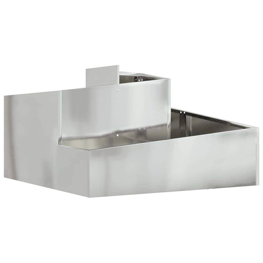 Srebrna donica ogrodowa Stal Galwanizowana 80 x 80 x 50 cm metalowy pojemnik na kwiaty nowoczesny design odporny na warunki atmosferyczne taras balkon łatwy montaż