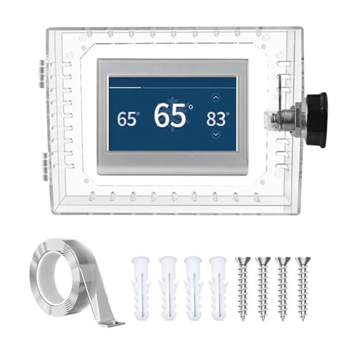 Thermostat Lock - Heavy Duty Wall Mounted Guard, Transparent Thermostat Locking Box | Large Wall ?hermostat Cover Box With Combi