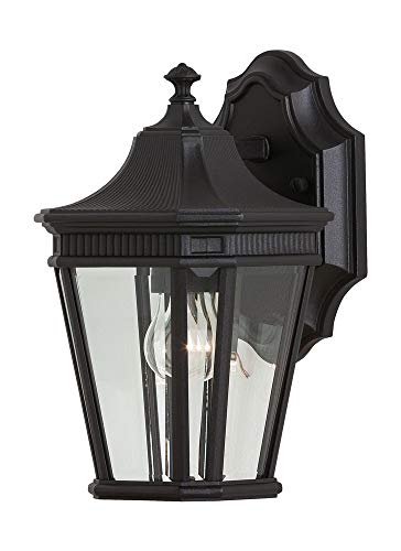 Image of Generation Lighting OL5400BK Cotswold Lane Outdoor Patio Lighting Wall Lantern, Black, 1-Light (7 Inch W x 12 Inch H) 100watts, cETL Listed, Safety Rated for Wet Locations