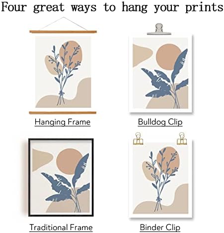 SUPERDANT 6 Pcs Abstract Floral Unframed Canvas Prints Dandelion Cotton Plants Wall Art Prints Art Prints Floral Prints Photo Leaves Set Canvas Painting for Home Wall Preppy Room Decor 20x25cm