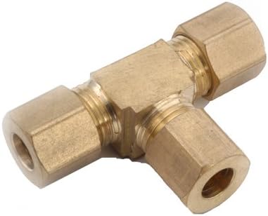 Anderson Metals 750064-04 Compression Tee, Brass, 1/4 in. - Quantity 5