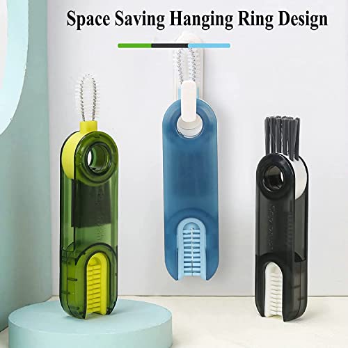 Image of 3 in 1 Cup Lid Cleaning Brush Set Multifunctional Bottle Brush Cleaner Tiny Bottle Cup Lid Brush Straw Cleaner Tools Mini Silicone Bottle Cup-Holder Cleaner