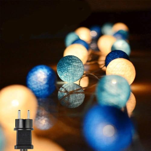 Ciskotu 3,8 m 20 LED guirlande lumineuse Lampions d'intérieur, guirlandes lumineuses pour chambre d'enfant avec prise Cotton Ball pour Noël, fête, jardin,...