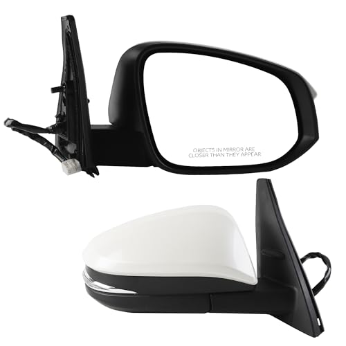 Dasbecan Right Passenger Side Mirror Compatible with Toyota 4Runner 2014-2023 Manual Folding Power Adjustable Glass Heated Turn Signal Puddle Light Replaces TO1321312 White 9Pins by Dasbecan - Used condition - US$50.40
