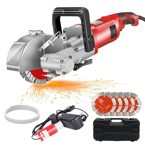 Wall Chaser Machine, 4000W Electric Cutting Machine for Plumbers and Electricians, Handheld Wall Grooving Tool for Precision Slotting and Chasing