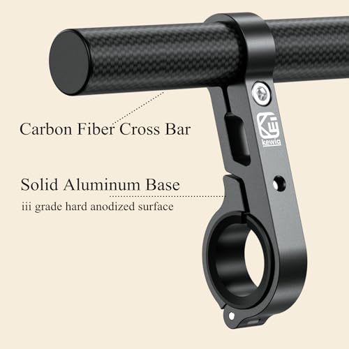 BRCOVAN 9.45'' Long Carbon Fiber Handlebar Extender Extensions with Aluminum Alloy Clamp Mounting Base Fit on 0.875'' / 1'' / 1.125'' / 1.26'' Handlebars Cross Bars for Bike Bicycle Motorcycle Scooter - Thumbnail 5