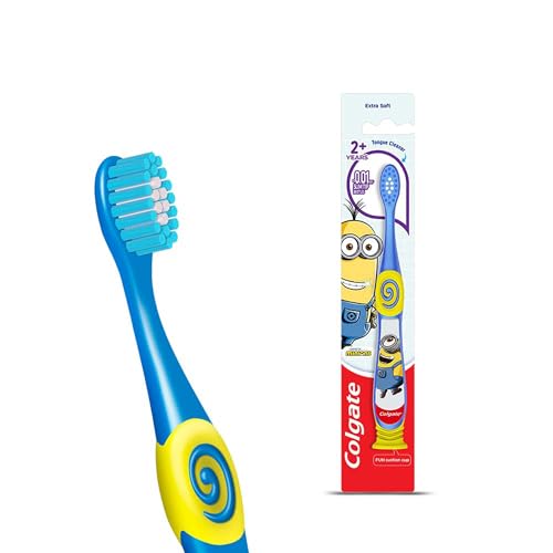 Image of Colgate Kids (2+ years) Minion Toothbrush, Extra Soft with Tongue Cleaner - 1 Pc