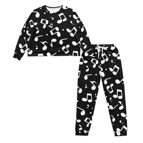 Image of Women's Pajamas Set Soft 2 Piece Loungewear Long Sleeve Pj Set Matching Sleepwear with Pockets for Women Plus Size