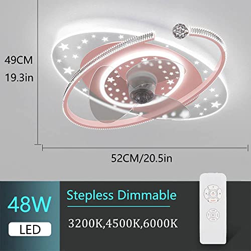 Ventilateur de plafond LED 48W avec télécommande pour chambre