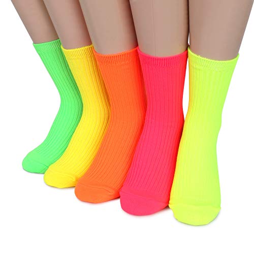 Image of Womens Neon Daily Casual Fashion Socks Colorful Fancy Design