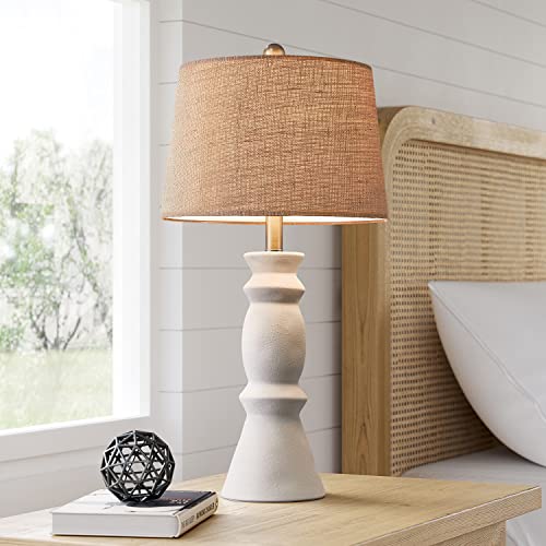 Oneach 25.75'' Farmhouse Ceramic Table Lamp for Living Room White Bedside Lamps Office White Table Lamp Set of 2 for Bedroom Retro Nightstand Lamp End Table Lamps - Image 5