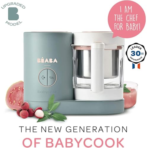 Image of Beaba Babycook Neo-6 In 1 Baby Food Processor, Blender, Steamer, Cooker & Sterilizer, Portable Baby Food Cooker, Puree Maker and Warmer (Eucalyptus)
