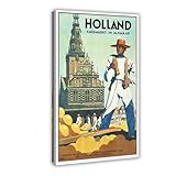ZJIXAOSD Niederlande Kasemarkt Vintage-Reiseposter auf Leinwand, Wanddekoration, Poster, Zuhause, Bar, Restaurant, Garage, Café, Geschenk, 40 x 60 cm