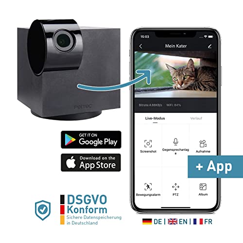 PetTec Cam 360° Hundekamera mit App ohne ABOFalle, WLAN