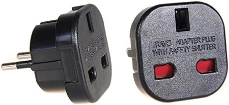 Maclean MCE72 240V 10-16A UK to EU Power Mains Plug Socket Travel Adapter Children Protection