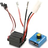 ZHUROUPU 2Pcs 320A Brushed ESC Rc Motor, Bidirectional Current Control Waterproof Brush ESC Speed Controller Winch Switch with Brake for DIY Remote Control Car/Boat/Truck Crawler with RC Servo Tester