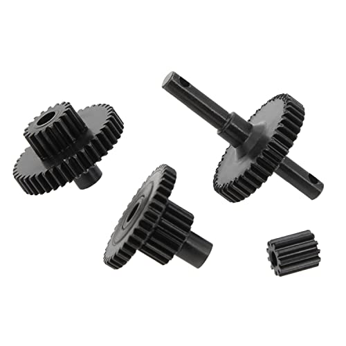 MEUS RACING Steel Transmission Gear Set Metal Gearbox Transmission Gears Upgrade Parts (16.6:1 Reduction Ratio) for TRX-4M TRX4M Bronco Defender 1/18 RC Crawler Car