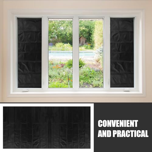 Cortinas opacas autoadhesivas Oxford para ventanas de dormitorio sin cables 4