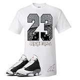 Shirt To Match Jordan Retro 13 Black Flint,23 Unisex Graphic Tee,Sneaker Match,Gift (L, White)