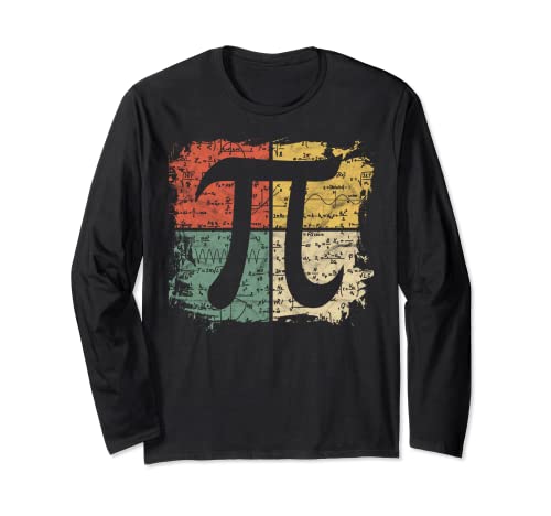 Square Pi Símbolo Regalo Matemáticas Ecuaciones Pi Day Maestro Geek Manga Larga
