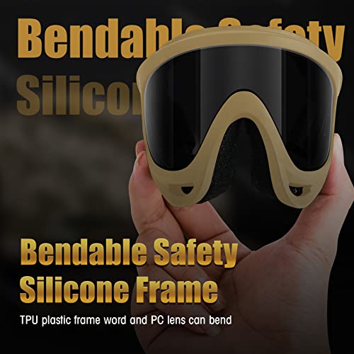 Mambaout Airsoft Tactical Goggles, 2-Pack Outdoor Sports Military Tactical Shooting Goggles, Anti-Fog #TOP3