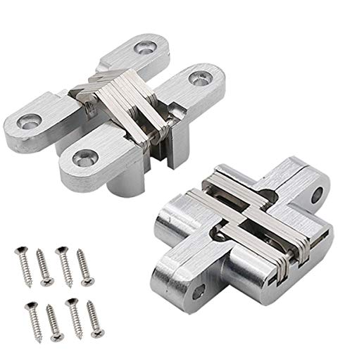 2 x versteckte Kreuzscharniere für Holztüren, 304 Edelstahl, 94 mm Cover