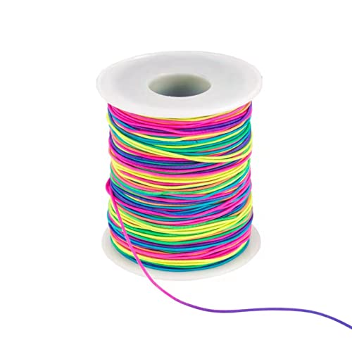 Elastic Beading Cords 100M Rainbow 1Mm Elastic Cord Pony Bead Kids Beads Crafts Pony Beading Thread Stretch String Craft Cord Pony Bead String, Width 1Mm… #TOP12