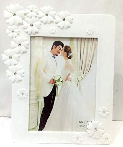 GiftnGlory White Flower Photo Frame (5 x 7) | s