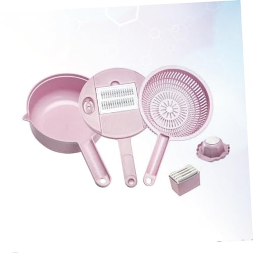 Rallador manual multifuncional para verduras y queso rosa miniatura 6