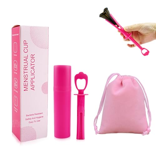 Cinsersr 1 Satz Menstruationstassen-Applikator-Werkzeug Tampon Applikator Tool Für Menstruationstassen Einfach Und Bequem Zu Bedienen. Kompatibel Mit Den Meisten Menstruationstassen. Mit Beutel