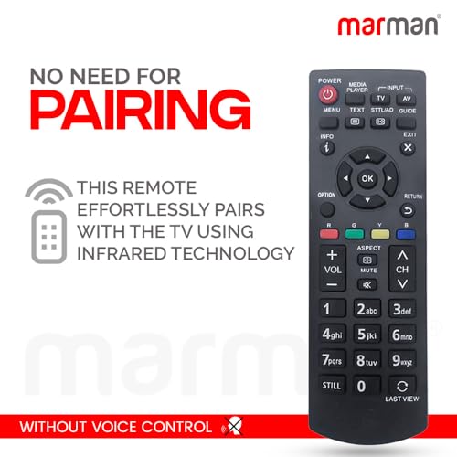 Image of marman Compatible with Panasonic Smart Tv Remote N2QAYB00060D Model 32A400 Viera Series Suitable for LCD HD TV Non Voice Command - Match Key by Key Exactly with Existing Remote Controller