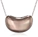 Sterling Silver 9mm Rhodium Plated Bean Necklace, 18"