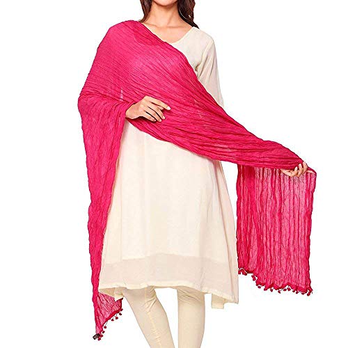 Cotton Solid Colors Women Dupatta scarves Shawl-Pink