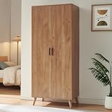 [en.casa] Armadio con 2 Ante e 4 Scomparti 191x80x52 cm Effetto Rovere...