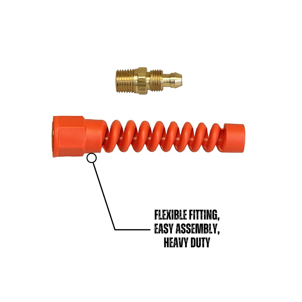 Coilhose Pneumatics PRM0404SRQ - Accesorio reutilizable de alivio de tensión para manguera de aire Flexeel (R) de 1/4 pulgadas, MPT rígido de 1/4 pulgadas