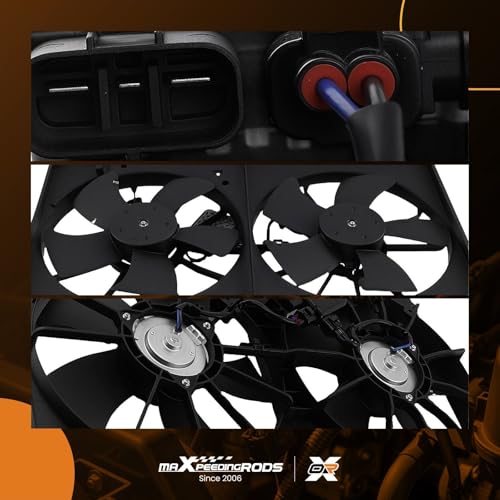 Image of maXpeedingrods Dual Radiator Cooling Fan w /Controller for Infiniti M35 | for 2006-2008, 21481EG00A for Infiniti M45 2006-2010, 21481EG01A 21481EH100