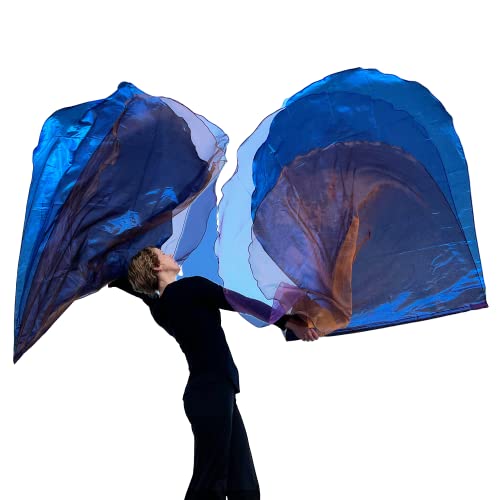 Alpha & Omega WORSHIP FLAGS Praise & Worship Dance Flags for Praise Dancers, Beautiful, Large 3 Layer, Angel Wing, 2ct from Catch the Fire Worship Flags