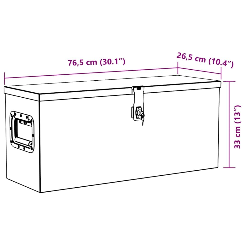 Genérico Caja de Aluminio 76,5x26,5x33 cm cm Plateada,Bricolaje,Accesorios de Bricolaje,Organización y Almacenamiento de Herramientas,Cajas de herramientas-142938