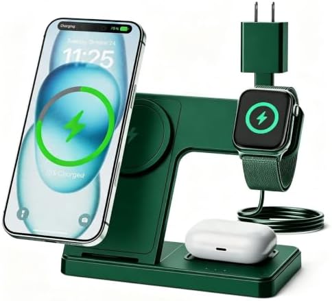 25W MagSafe Charging Station, 3-in-1 Magnetic Wireless Charger Stand image 2